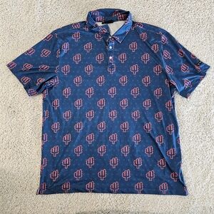 Yatta Golf Polo Neon Cactus Blue Size 2XL